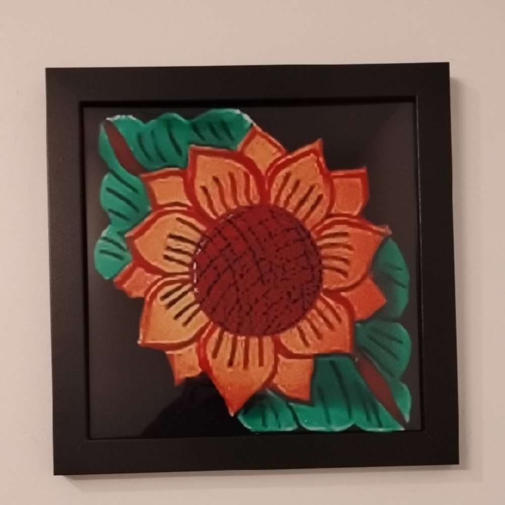 Sunflower Wall Art in Black Frame